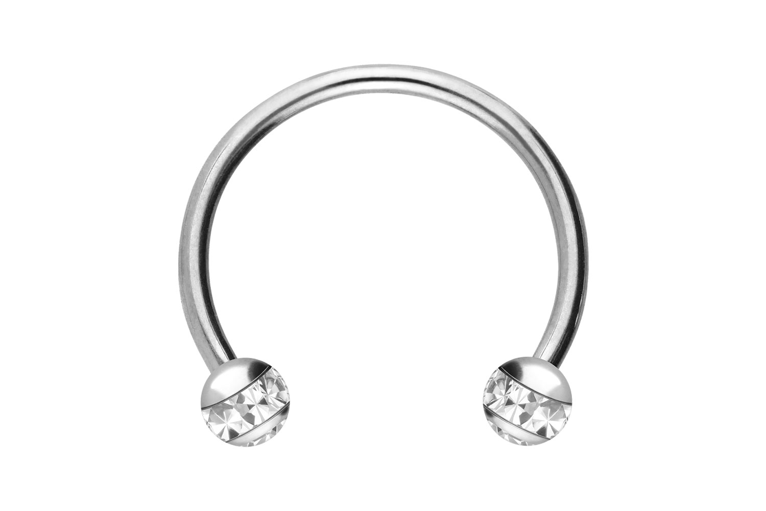 Titan Hufeisenring Piercing EPOXY-RING-KUGELN + KRISTALLE